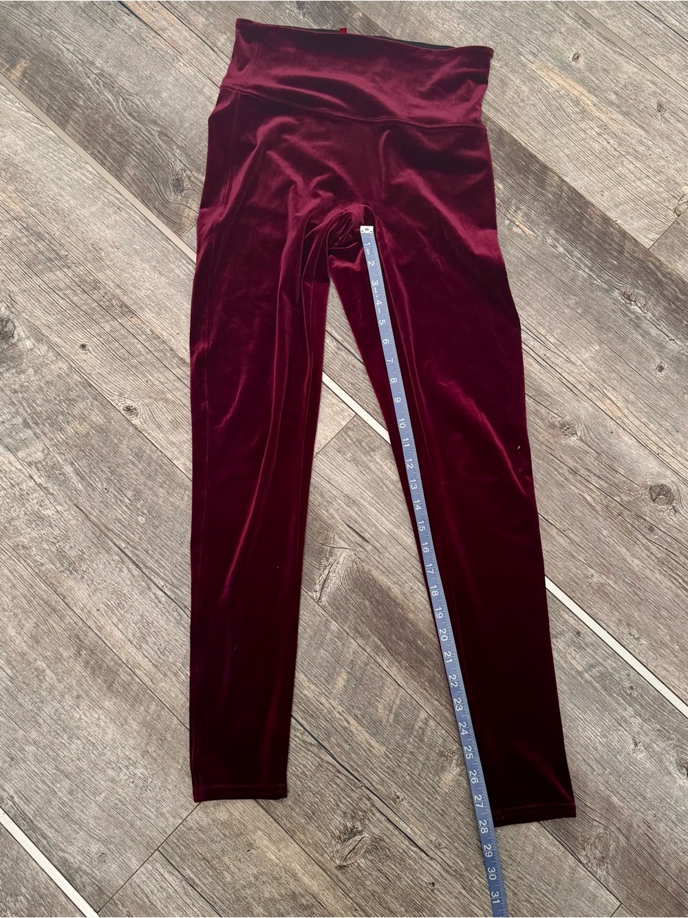 SPANXShape Leggings 4 pcs: 1 Black Faux Leather, 3 Velvet: Black, Gray, Bugundy - Picture 11 of 16